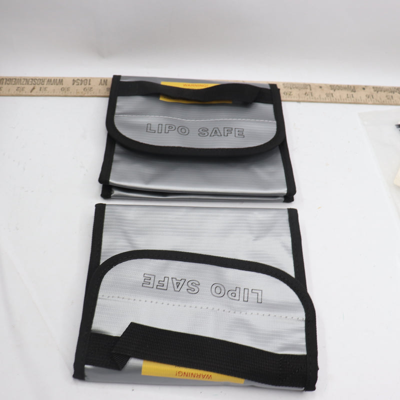(2-Pk) LiPo Safe Fireproof LiPo Battery Storage Bag Silver 180 x 230mm