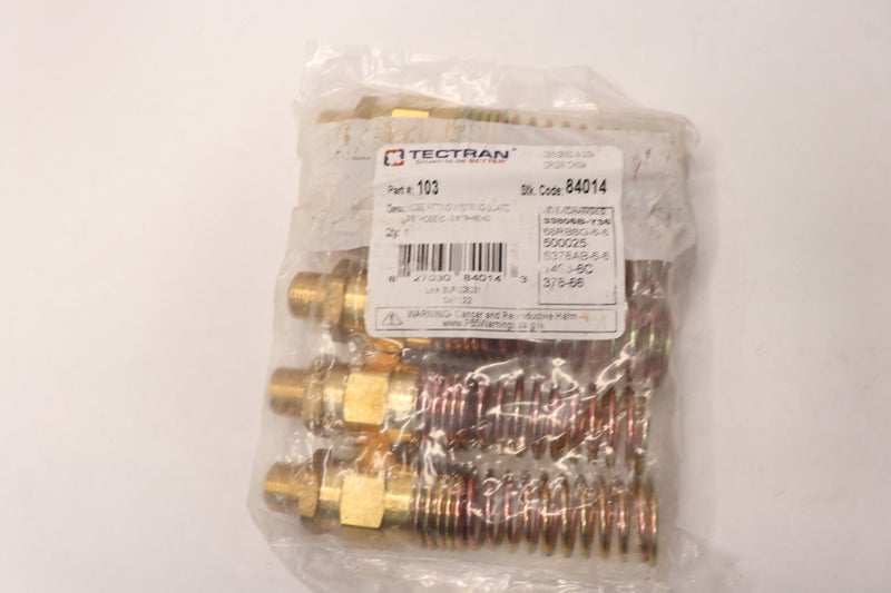 (5-Pk) Tectran Hose Fitting Assembly with Spring Guard 3/8"H x 3/8"ID x 3/8"MPT
