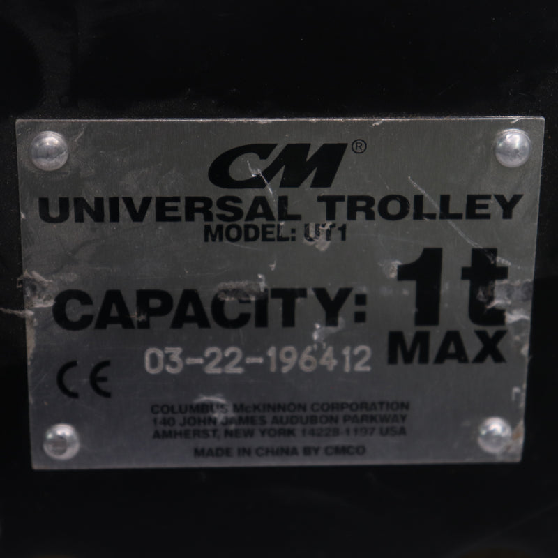 CM Universal Trolley Plain Black 1 Ton UT1 - 1/2 Side Only