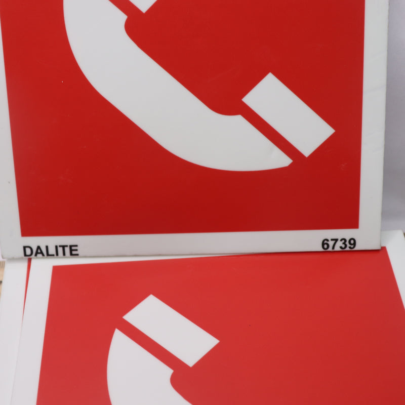 (15-Pk) Dalite Telephone Signage Red/White 6739