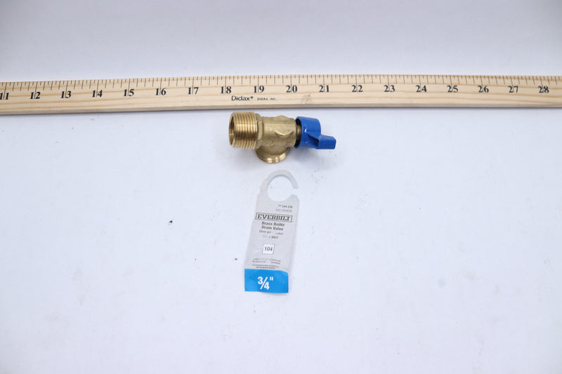 Everbilt Quarter-Turn Boiler Drain Valve Brass Male MPT x MHT 3/4" 102-054EB