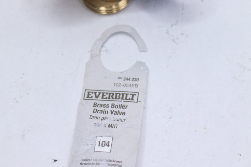 Everbilt Quarter-Turn Boiler Drain Valve Brass Male MPT x MHT 3/4" 102-054EB