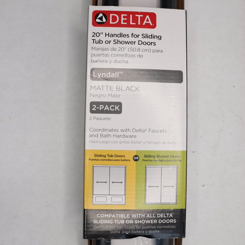 Delta Sliding Shower Door Handle Matte Black 20" SDBR008-MB-R1