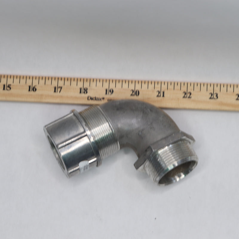 Hubbell 90-Degree Male Wire Management Cord Connector Aluminum 1-1/2" NHC1057