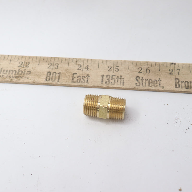 Everbilt Hex Nipple Fitting Brass 3/8" x Close MIP LFA-783