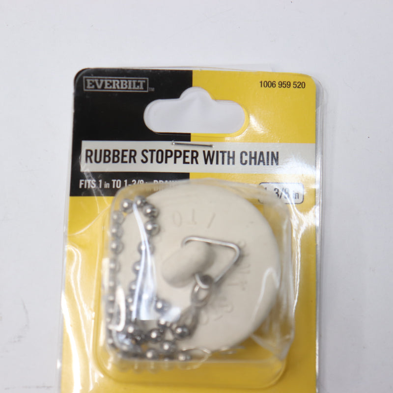 Everbilt Sink Stopper with Chain White Rubber 1006 959 520