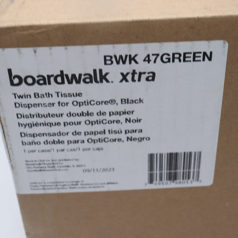 Boardwalk 2-Roll Controlled Bath Tissue Dispenser Black BWK 47GREEN
