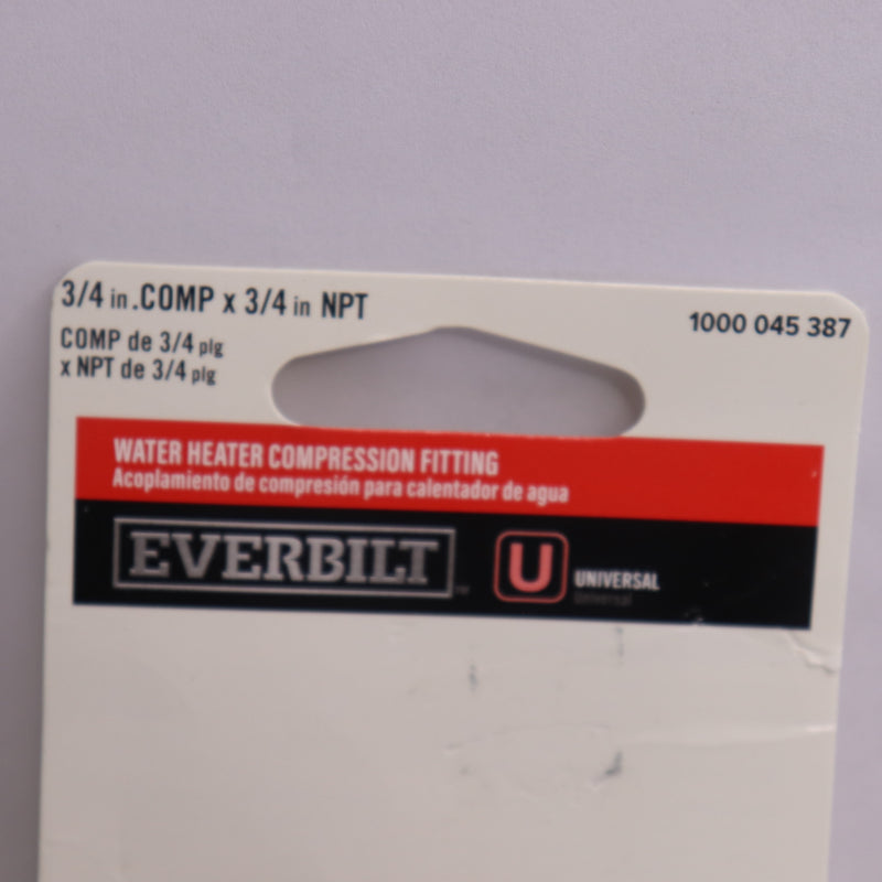 (2-Pk) Everbilt Adapter Fitting Brass 3/4" Compression x 3/4" MIP 1000 045 387