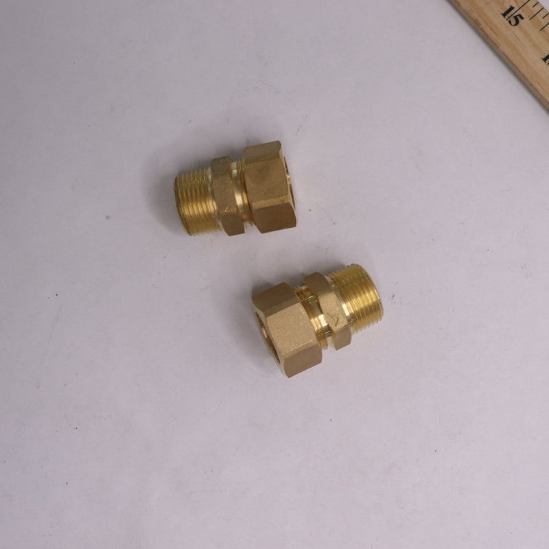 (2-Pk) Everbilt Adapter Fitting Brass 3/4" Compression x 3/4" MIP 1000 045 387