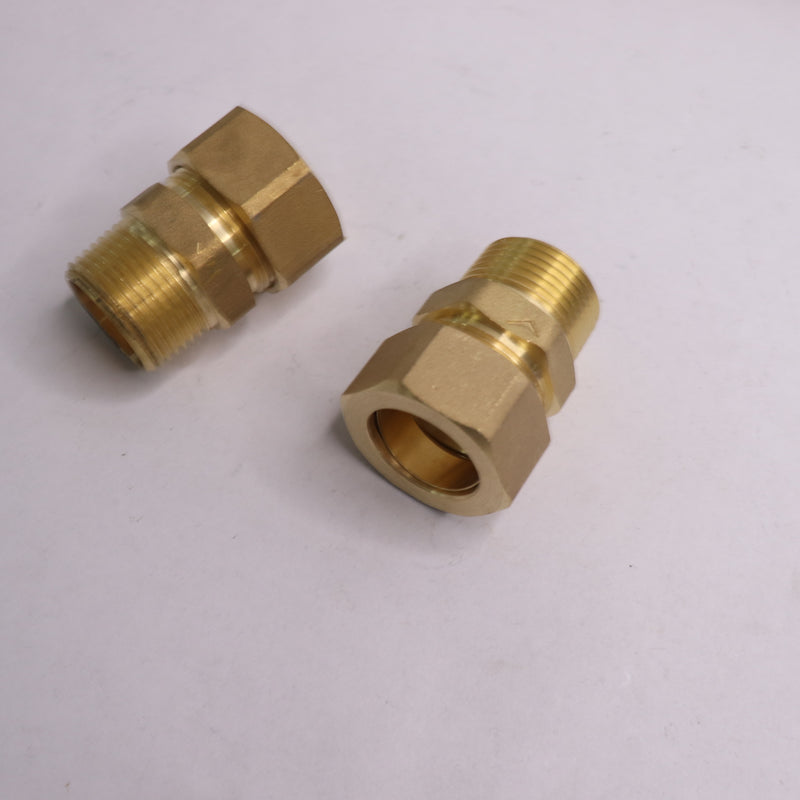 (2-Pk) Everbilt Adapter Fitting Brass 3/4" Compression x 3/4" MIP 1000 045 387