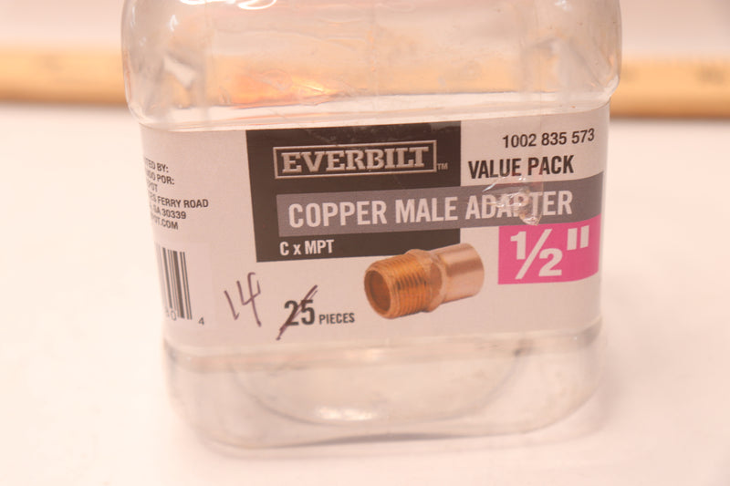 (14-Pk) Everbilt Pressure Cup X MPT Adapter Fitting Copper 1/2" 1002 835 573