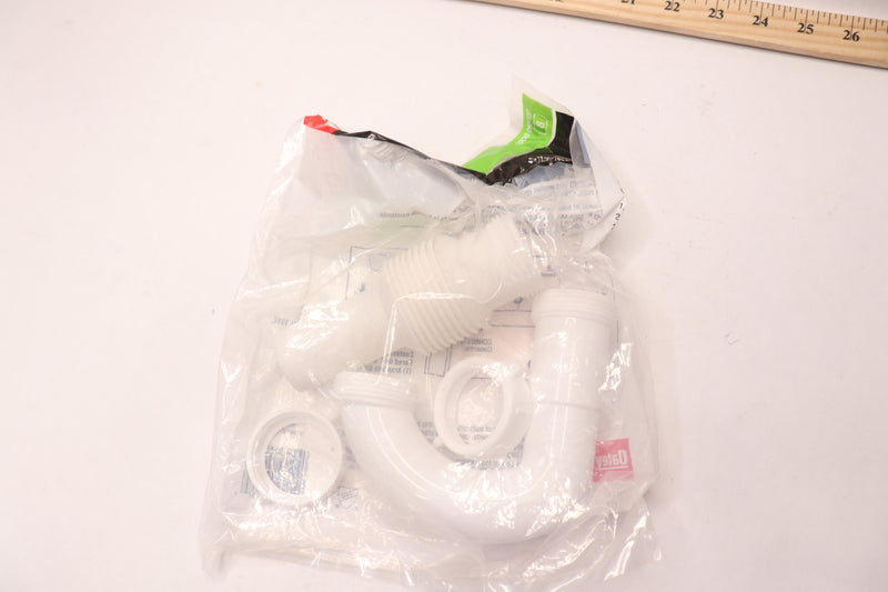 Oatey Sink Drain P- Trap with Reversible J-Bend Plastic White 1-1/4" HDC9700B