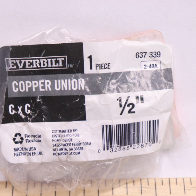 Everbilt Union Fitting Pressure Cup x Cup Copper 1/2" 637339