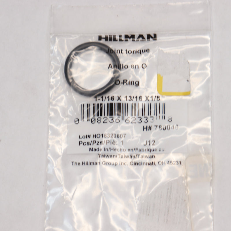 Hillman O-Ring Rubber Black 1-1/16"OD x 13/16" ID x 1/8" Thickness 780046