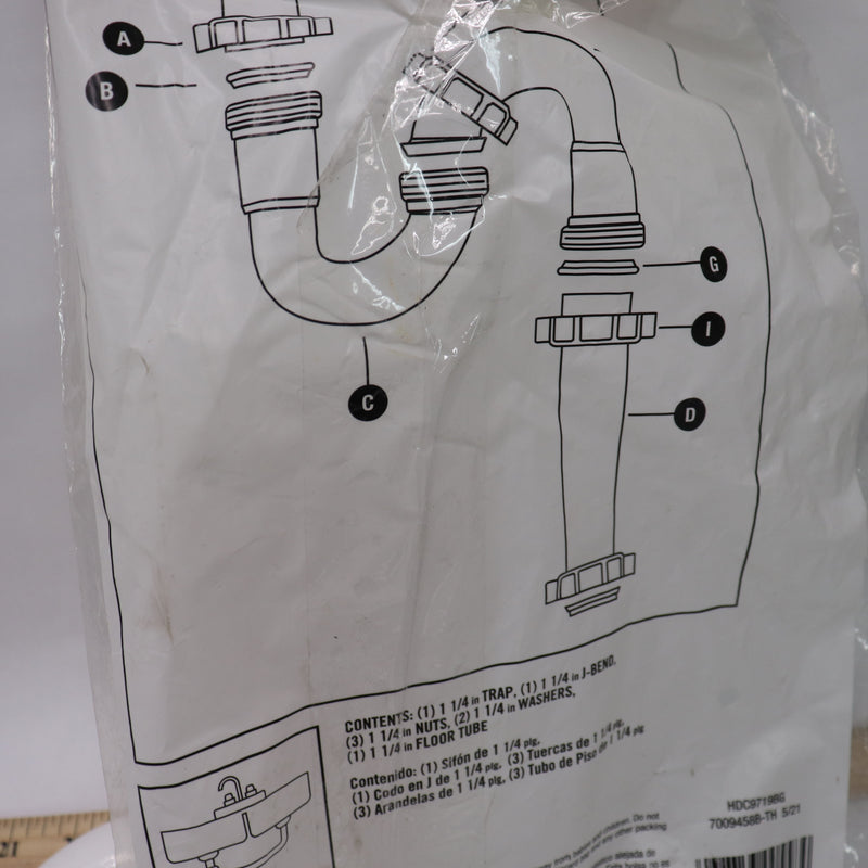 Oatey Sink Drain S-Trap Kit 1-1/4" HDC9719BG-1 Tube 2 J Bends 3 Nuts & 2 Washers