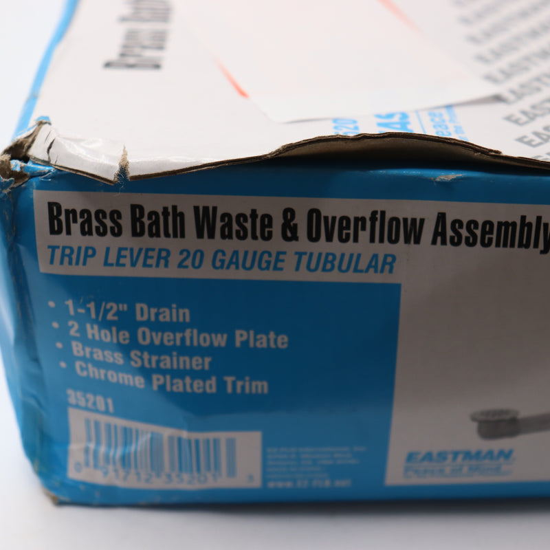 Eastman Trip Lever Bath Waste and Overflow Drain Brass with Chrome Plated 1-1/2"
