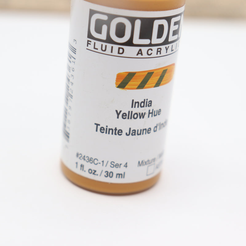 Golden Historical Fluid Acrylic Hues Paint Indian Yellow Hue 1 Oz 2436C-1