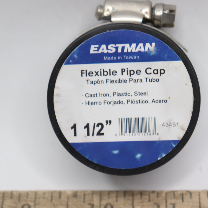 Eastman Test Cap Black with Stainless Steel Clamp 1-1/2" 43451
