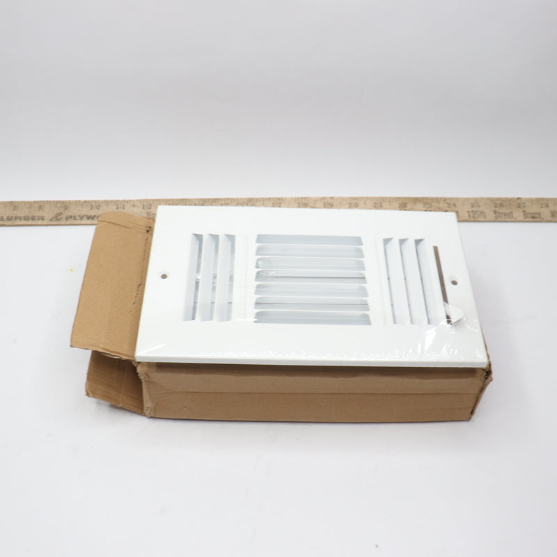 Home Intuition 3-Way Ceiling Register Wall Air Vent Covers White 8" X 4" WV3W8X4