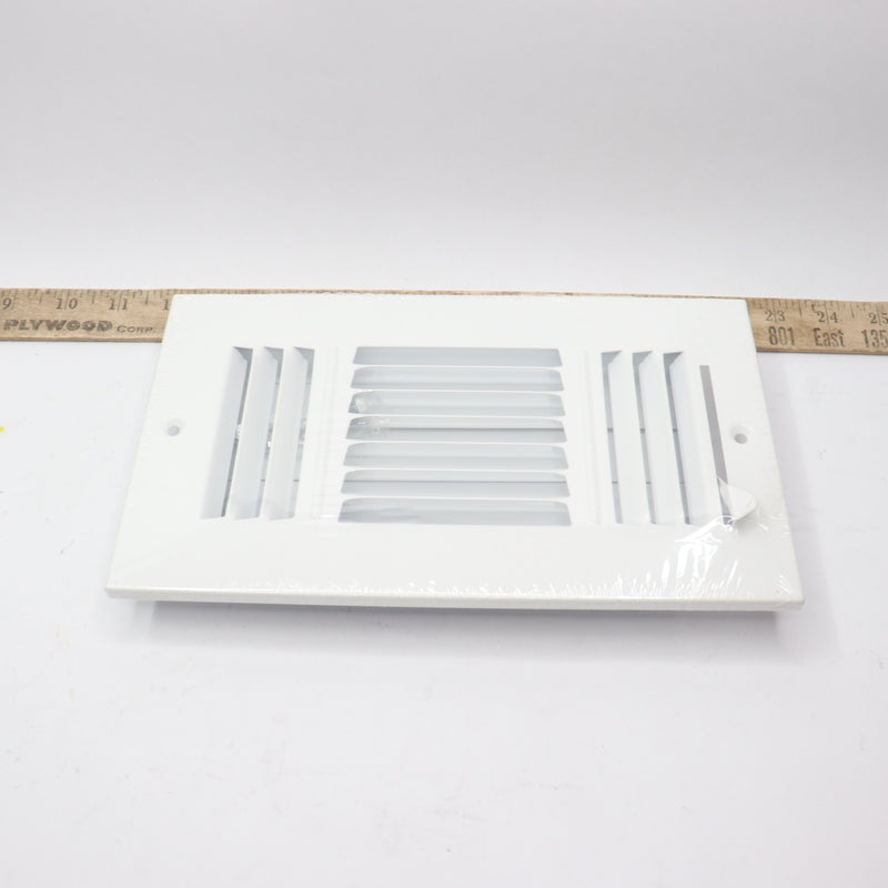 Home Intuition 3-Way Ceiling Register Wall Air Vent Covers White 8" X 4" WV3W8X4