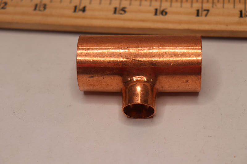 Everbilt Pressure All Cup Reducing Tee Fitting Copper 1" x 1" x 1/2"