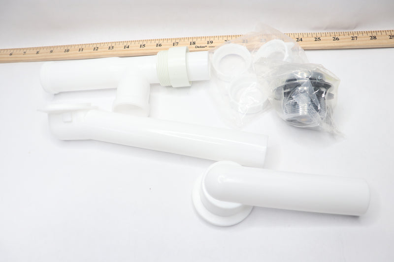 Everbilt Pipe Bath Waste and Overflow Drain Poly White SH-7100-P-01-03-1