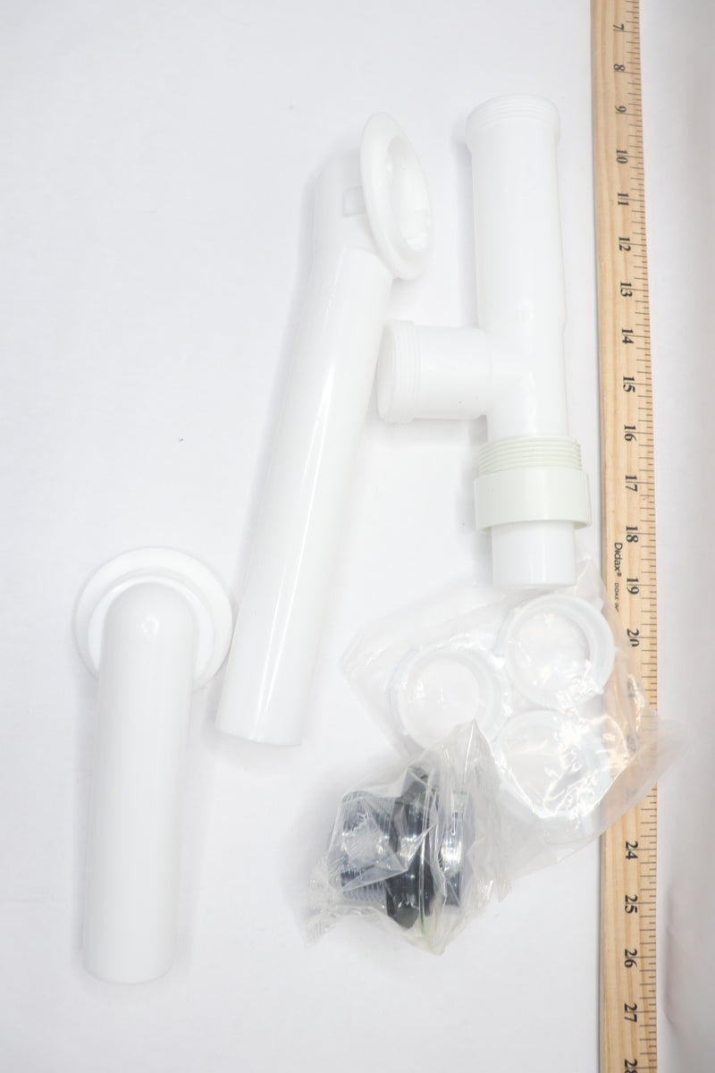 Everbilt Pipe Bath Waste and Overflow Drain Poly White SH-7100-P-01-03-1