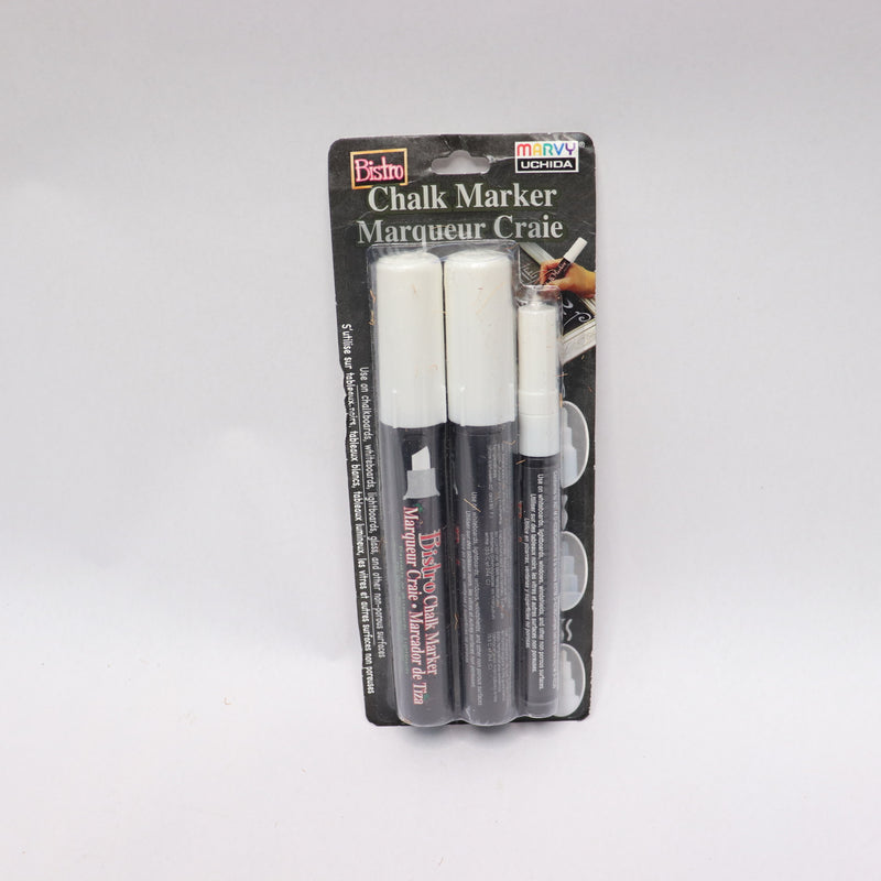 Uchida Bistro Chalk Marker 3 Tip Size White 480233A