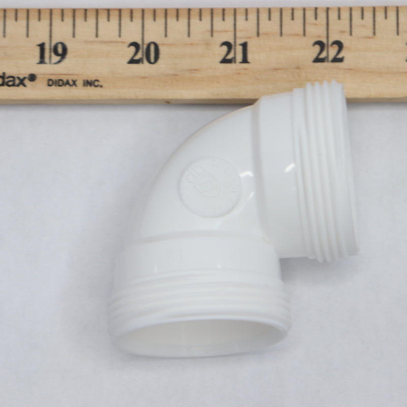 Oatey 90 Degree Double Slip-Joint Sink Drain Elbow Pipe White 1-1/2" -Elbow Only