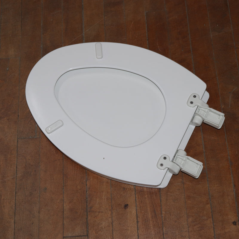 Mr. Clean Elongated Enameled Wood Closed Front Toilet Seat -No Hardware