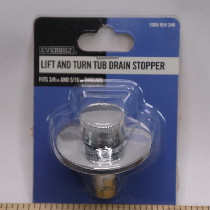 Everbilt Lift & Turn Tub Drain Stopper Metal Chrome 1006 959 260