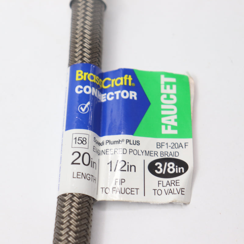 Brasscraft Water Connector Supply Line 3/8" Flare 1/2" x 20" BF1-20A F