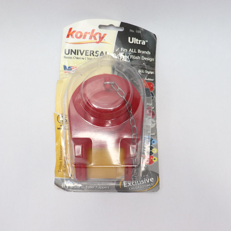 Korky Ultra Standard Universal Toilet Flapper Red 2" 100