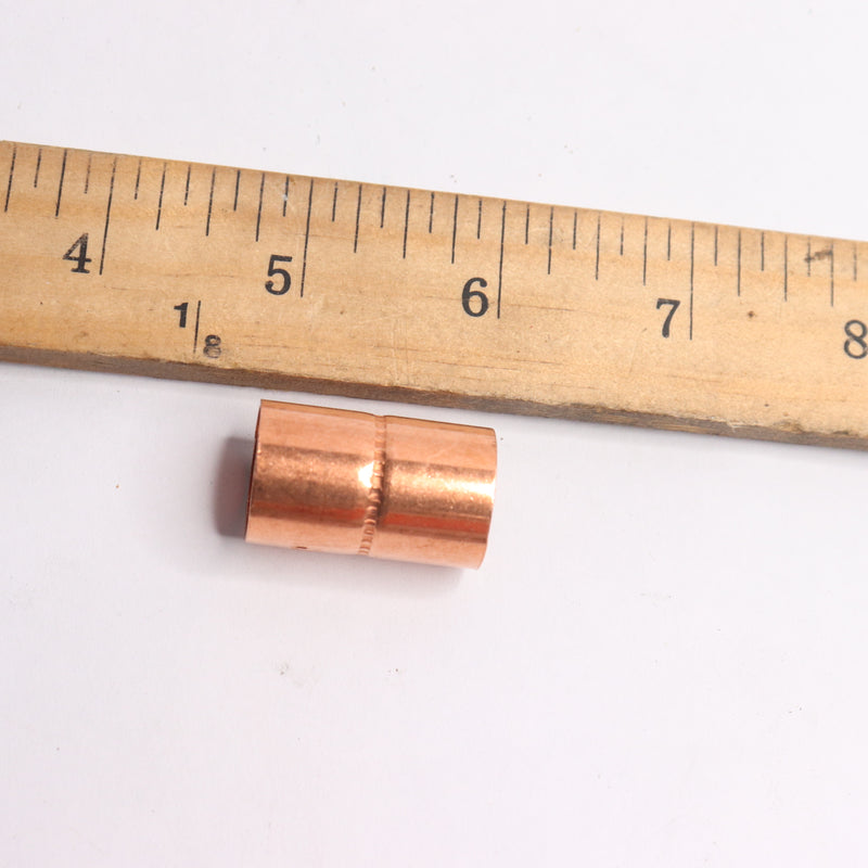 Everbilt Coupling with Stop Fitting Wrot Copper 1/2" x 1/2" 1002409588