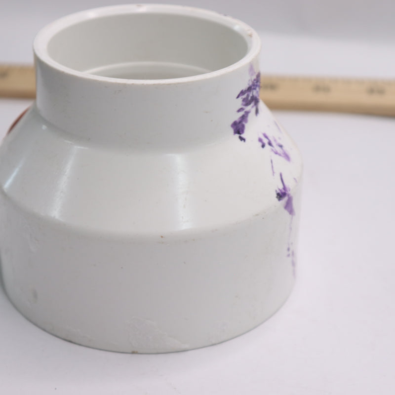 Charlotte DWV Coupling Sch. 40 PVC White 2" x 3" - HAS A PURPLE PAINT STAIN