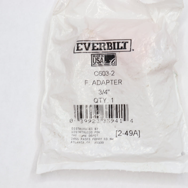 Everbilt Female Fitting Adapter Copper 3/4" Pressure FTG x FIPT C603-2