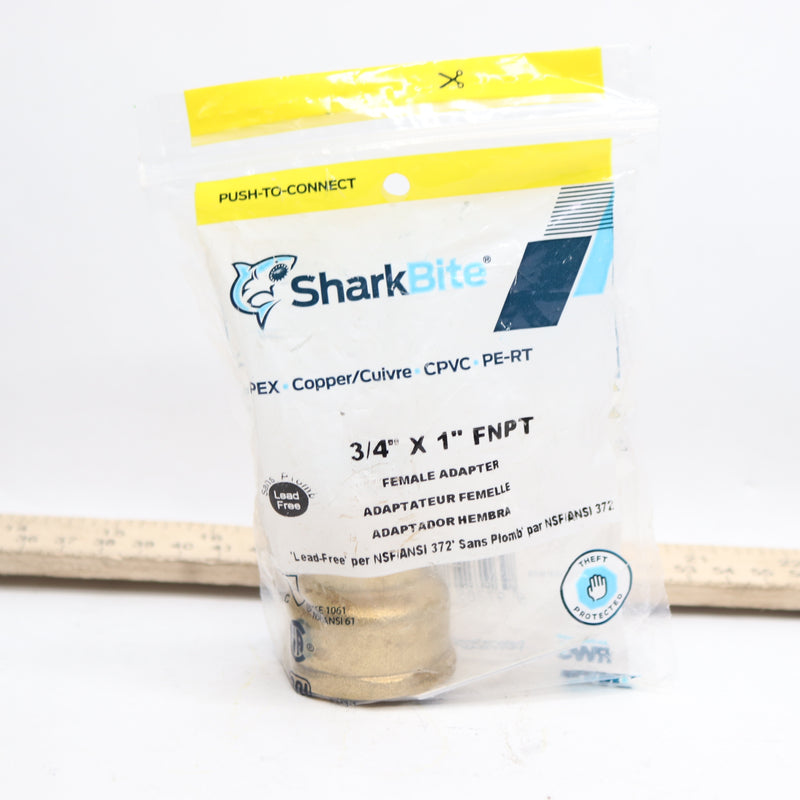 SharkBite Water Softener Adapter Plumbing Fitting Brass 3/4" x 1" U086LFA