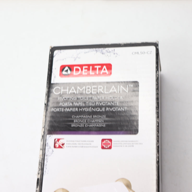 Delta Chamberlain Wall Mount Pivoting Toilet Paper Holder Champagne Bronze