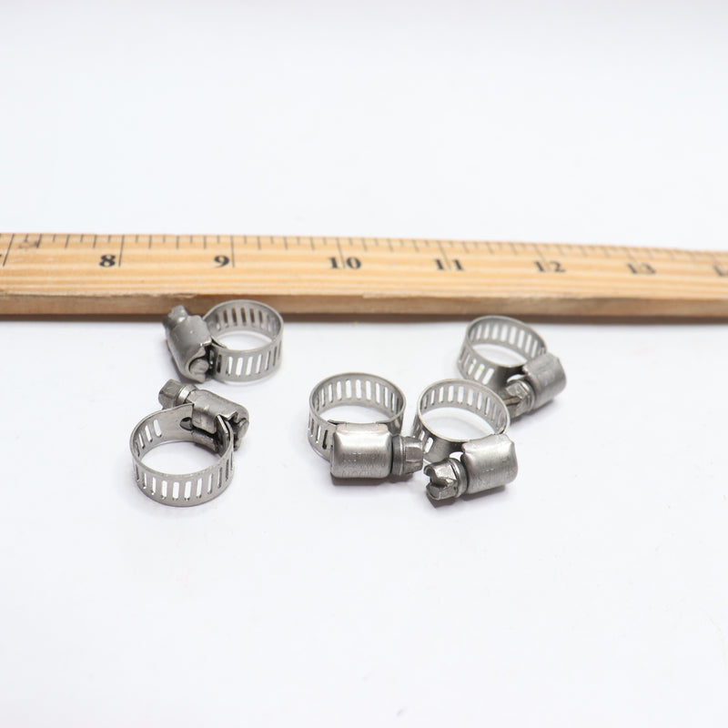 (5-Pk) Hose Clamp Stainless Steel SAE 1/4"-5/8" 62602