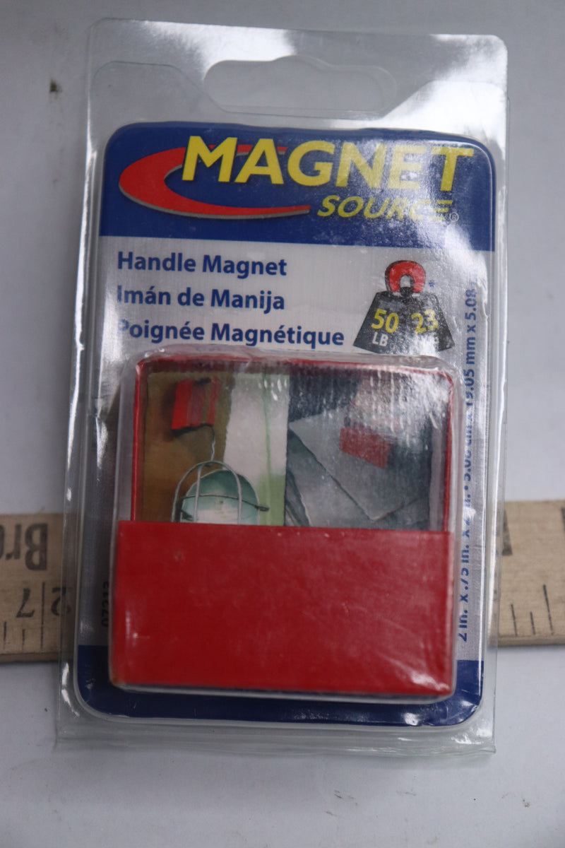 Magnet Source Ceramic Handle Magnet Red 50 lb. Pull 3.4 MGOe 2"