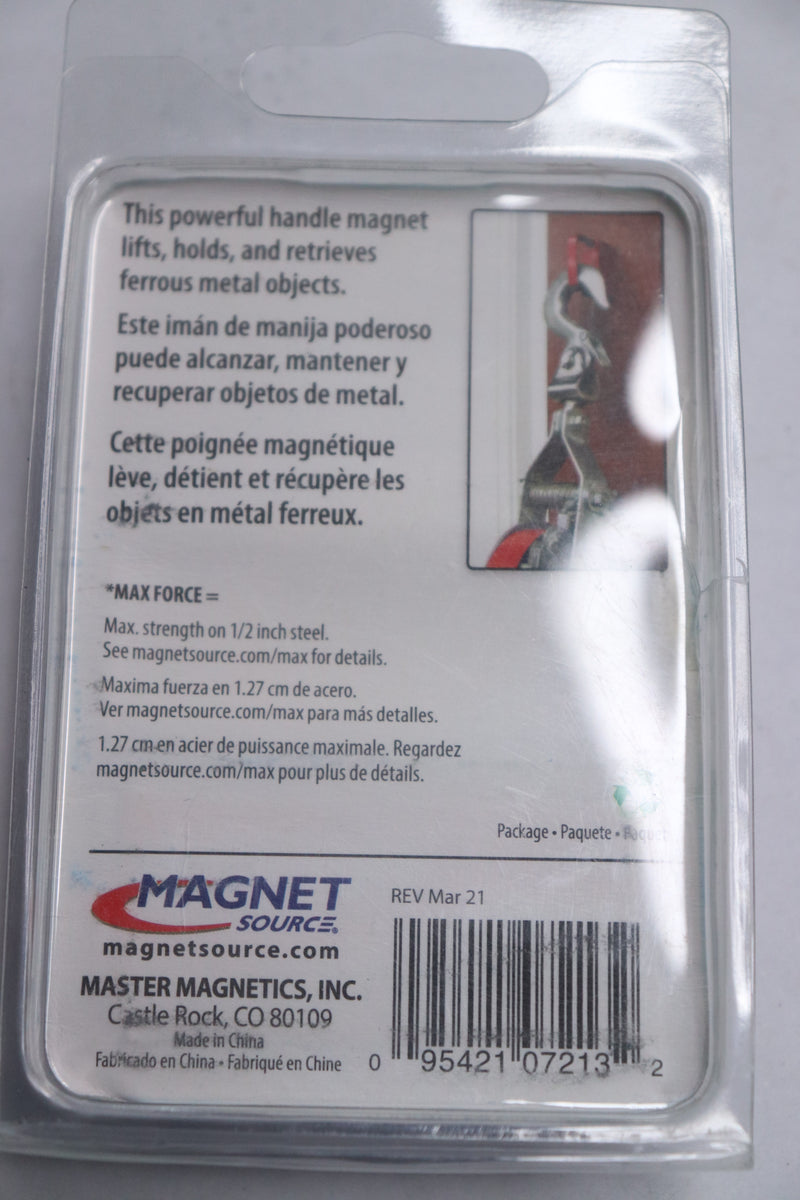 Magnet Source Ceramic Handle Magnet Red 50 lb. Pull 3.4 MGOe 2"