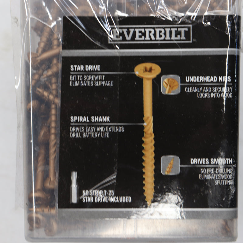 (347-Pk) Everbilt Flat Head Star Drive Exterior Wood Screws 5lbs