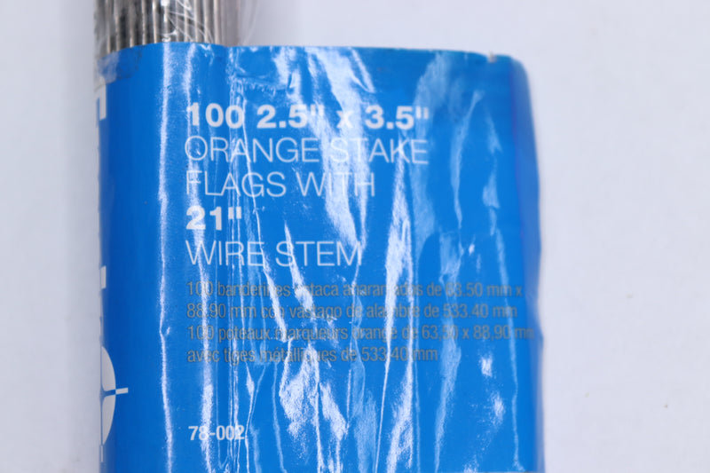 (100-Pk) Empire Stake Flags Steel Staff Orange 3.5" x 2.5" 78-002