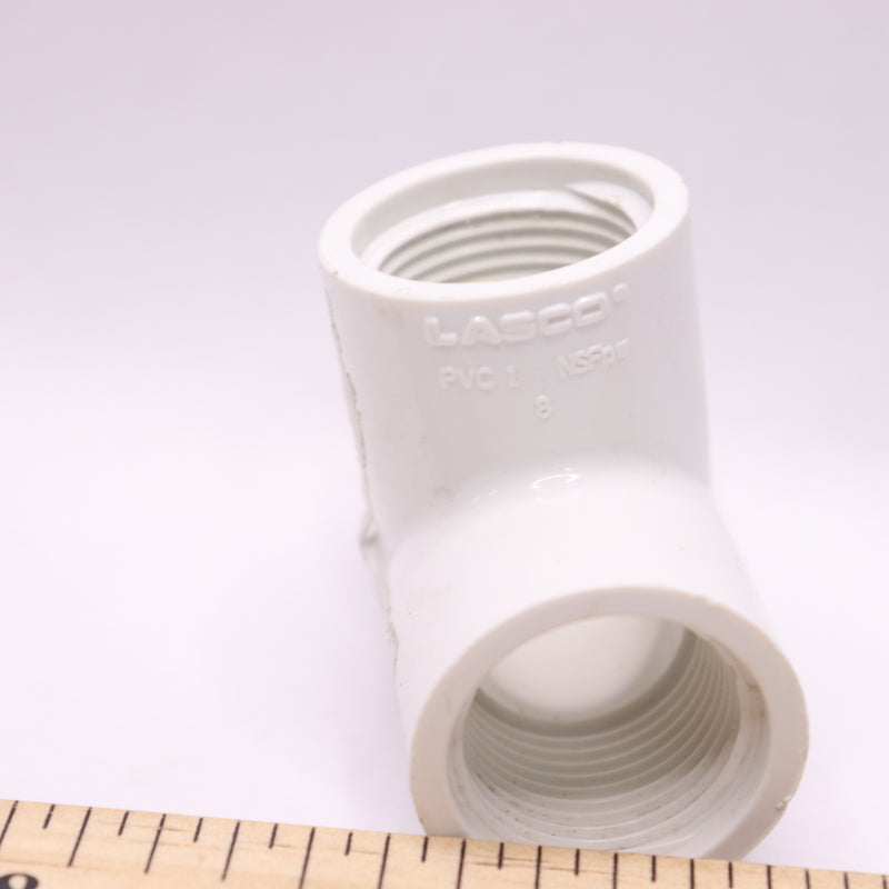 Laco Pipe Tee Fitting Schedule 40 PVC White 3/4" FPT 2402