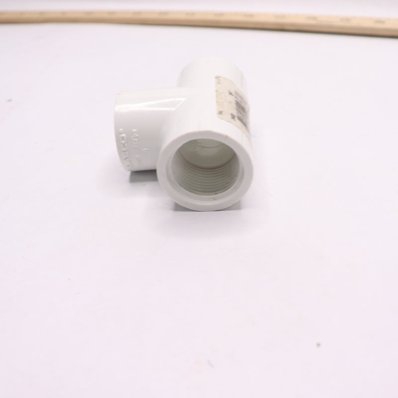 Laco Pipe Tee Fitting Schedule 40 PVC White 3/4" FPT 2402