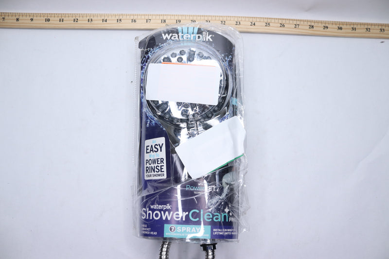 Waterpik Wall Mount Adjustable Handheld Shower Head Chrome Grey 4.75" - Used