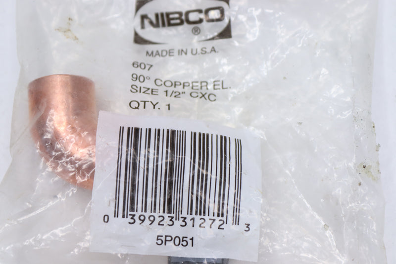 Nibco Close Rough 90-Deg Elbow Copper 1/2" C x C 607