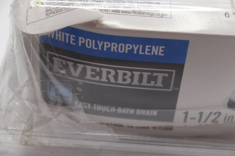 Everbilt Trip Lever Bath Waste and Overflow Drain White Poly Pipe 1-1/2"