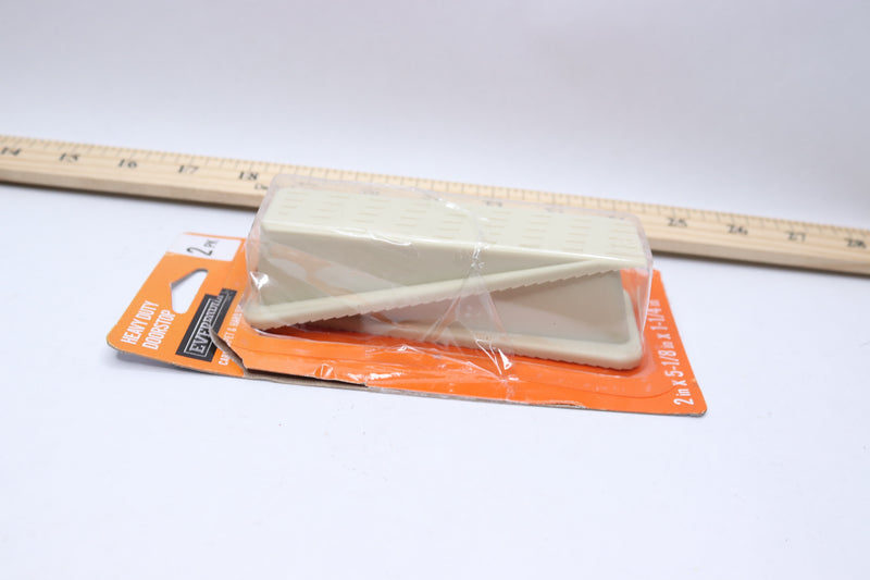 (2-Pk) Everbilt Heavy-Duty Door Stop Rubber Beige 2" x 5-/18" x 1-1/4" 100362097