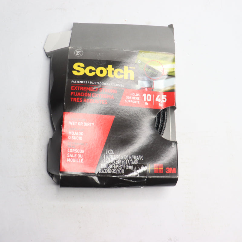 Scotch Extreme Fastener Black 1" x 120" 10 Lb